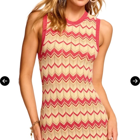 Ramy Brook Dresses & Skirts - Ramy Brook is Chevron Knit Dress with Pink Accents